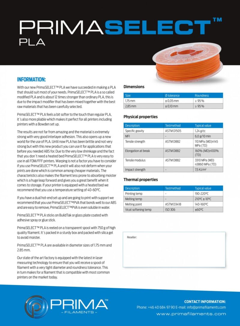 PrimaSelect PLA - 1,75 mm - 750 g - Natural - imagine 6