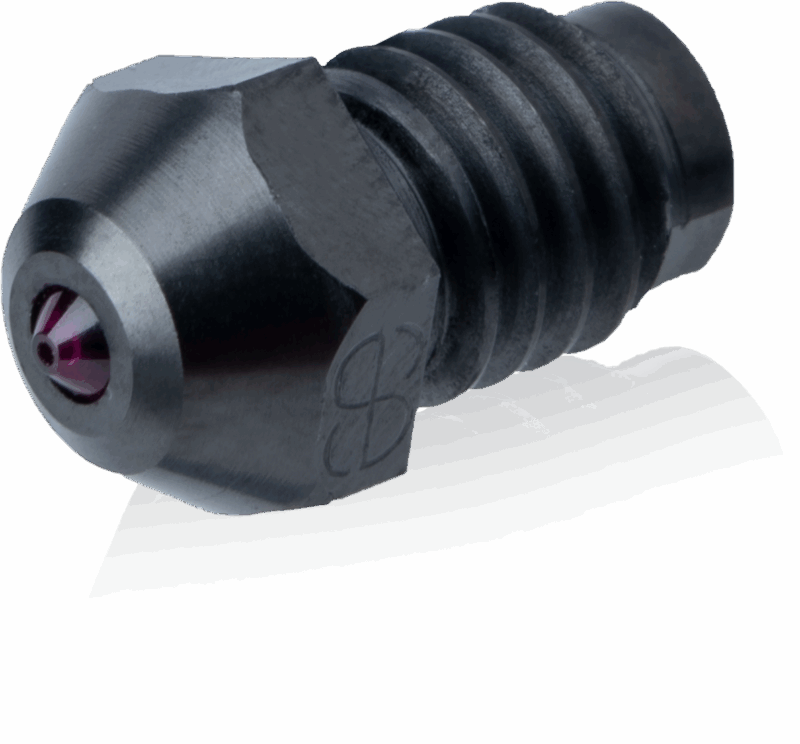 Duză de rubin din oțel întărit Phaetus V2 0,4 mm - 1,75 mm - 1 buc