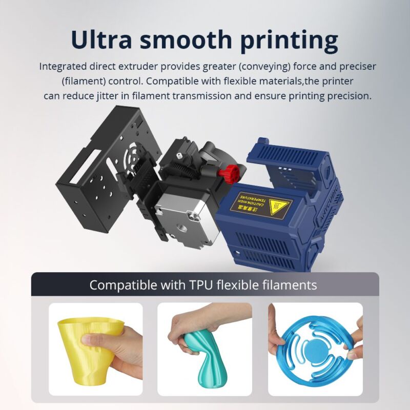 ANYCUBIC KOBRA - imprimanta 3D cu direct-drive,220x220x250 mm, nivelare automata, pat PEI, model 2023 - imagine 3