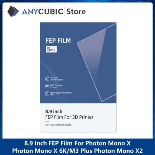 ANYCUBIC 8 9 Inch FEP Film For Photon Mono X Photon Mono X 6K Photon M3 Folie FEP ANYCUBIC 8.9 Inch Photon Mono X, Photon Mono X 6K, Photon M3 Plus - 2 bucati pe set