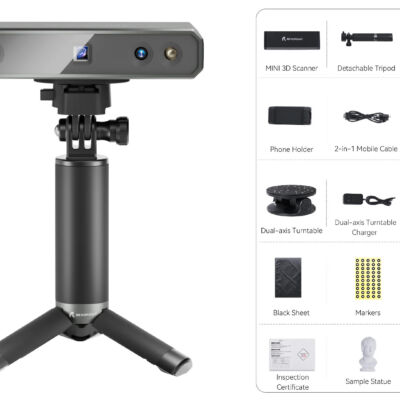 Revopoint Mini 3D Scanner, model 2022, precizie 0.02MM, pentru bijuterii, figurine,  scanare industriala de precizie