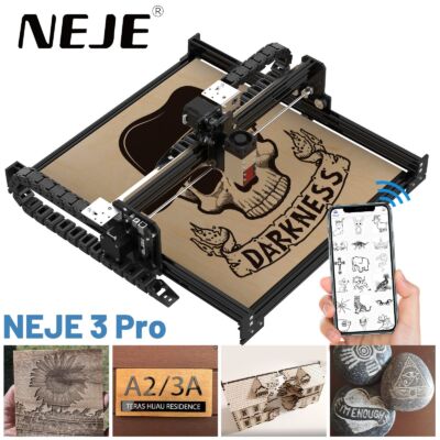 NEJE 3 PRO gravator laser 410x400 mm, control wireless, dioda E30130 5.5W putere reala