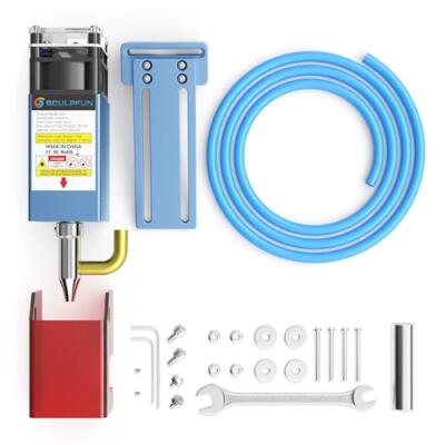 Set de module laser SCULPFUN S10 10W, asistență pneumatică de mare viteză, focalizare fixă, punct comprimat ultrafin de 0,08 mm, ecran laser reglabil pentru ochi cu laser