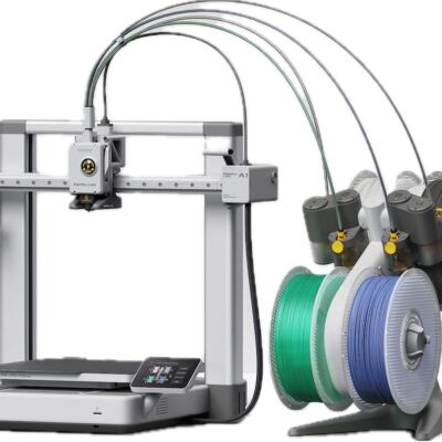 Bambu Lab A1 combo, imprimanta cu 4 culori, 500 mm/s, 256x256x256 mm, calibrare complet automata