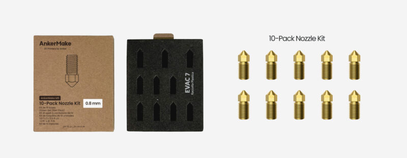 Kit de duze din alamă AnkerMake M5 / M5C 0,8mm - 10 bucăți - imagine 3