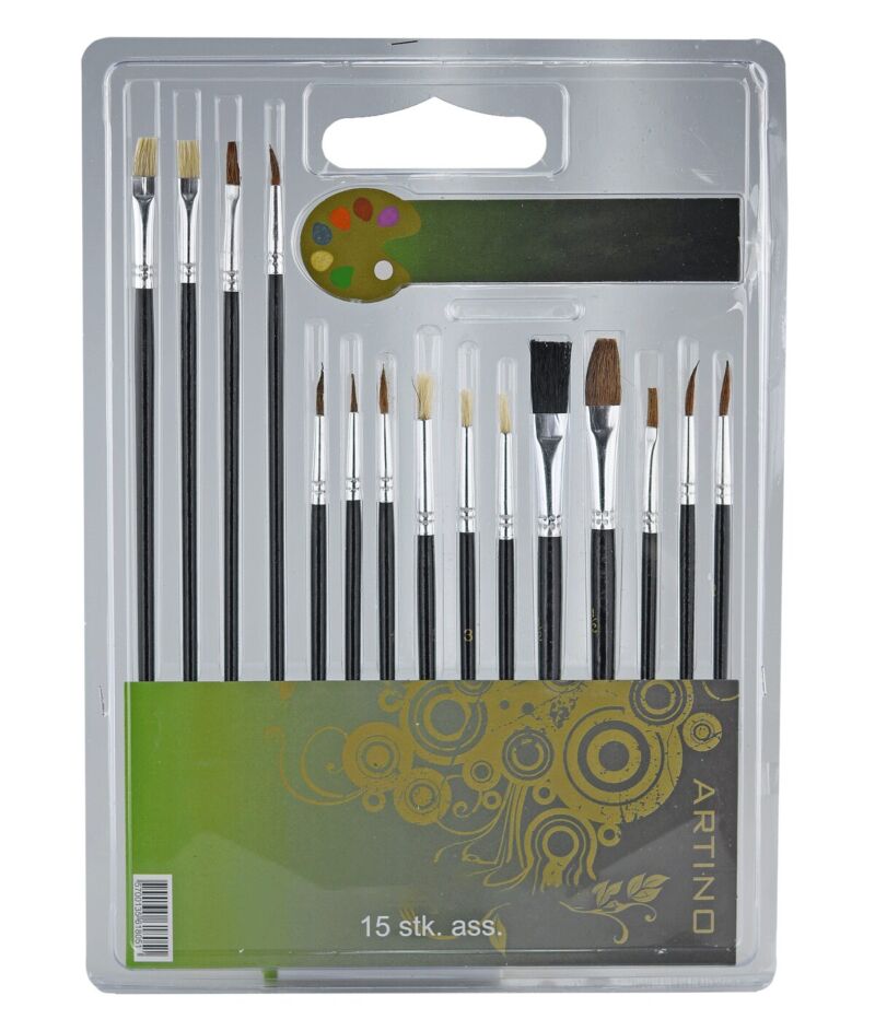 Set pensule 15 PCS pentru vopsea ulei și acril - Vopsește-ți imprimările 3D