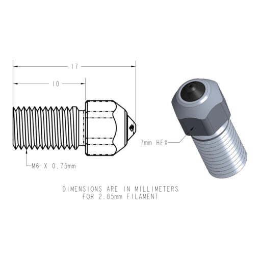Duza Compatibilă Diamond Back pentru Ultimaker S-line - imagine 3