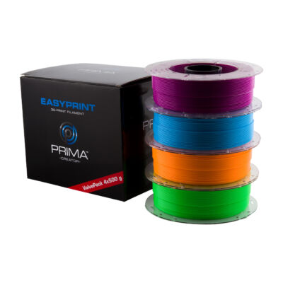 EasyPrint PETG Value Pack - 4x 500 g (Total 2 kg) - Clar, Roz, Albastru deschis, Verde - Verde - 1.75mm - 2.6kg