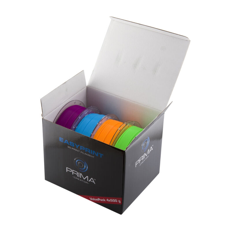 EasyPrint PLA Value Pack Neon - 4x 500 g (Total 2 kg) - Albastru Neon, Verde Neon, Portocaliu Neon, Violet Neon - Verde - 1.75mm - 2.6kg - imagine 4
