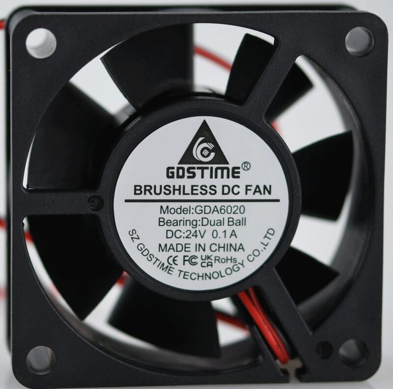 GDSTIME Ventilator cu Rulment Dublu - 60x60x20 mm - 24V - imagine 3