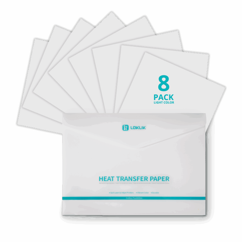 LOKLiK Hârtie de Transfer Termic - Întunecată - 8-pachet
