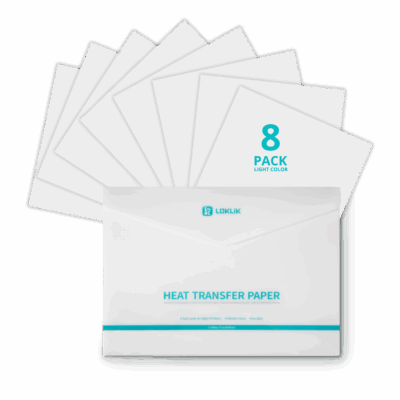 LOKLiK Heat Transfer Paper Sheet - Light - pachet de 8