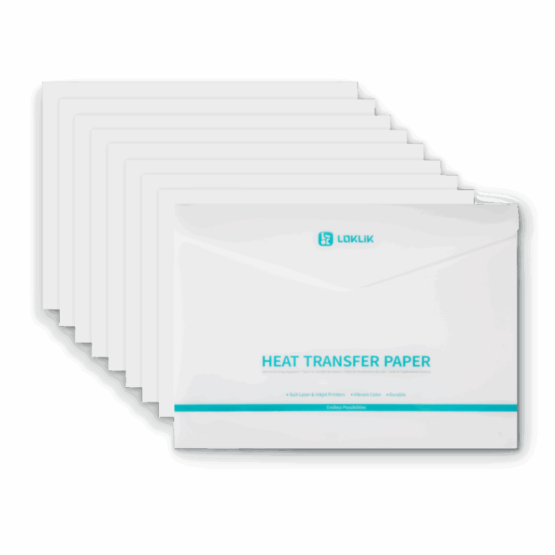 LOKLiK Heat Transfer Paper Sheet - Light - pachet de 8 - imagine 3