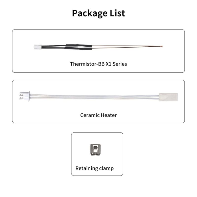 Încălzitor ceramic Phaetus & termistor pentru Bambu Lab P1P/P1S - 1.75mm - imagine 4