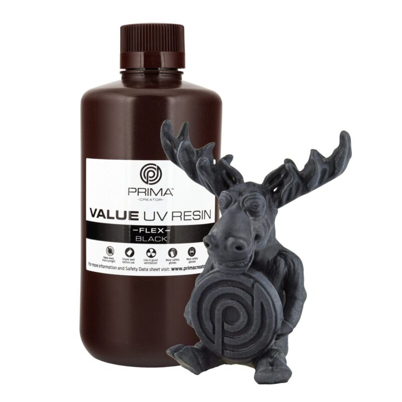 Rășină Prima Creator Value Flex UV - 1000 ml - Negru - Performanță Ridicată - Negru - 1.2kg
