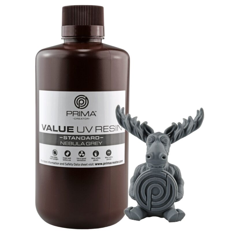 Rășină Prima Creator Value UV / DLP - 1000 ml - Nebula Gri pentru imprimare 3D