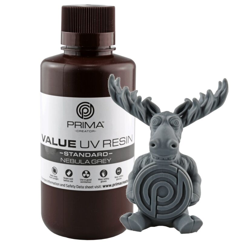 Rășină Prima Creator Value UV / DLP - 500 ml - Nebula Gri pentru imprimare 3D