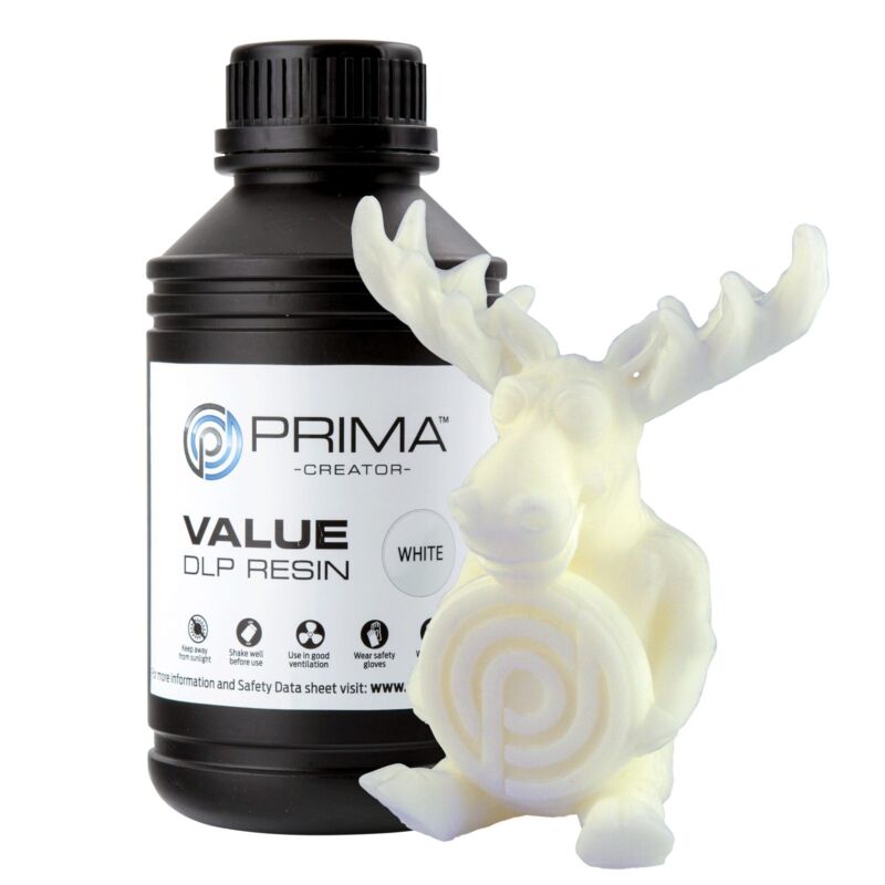 Rășină Prima Creator Value UV / DLP - 500 ml - Alb pentru imprimare 3D