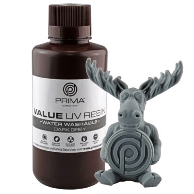 Prima Creator Value Rășină UV Lavabilă cu Apă - 500 ml - Gri