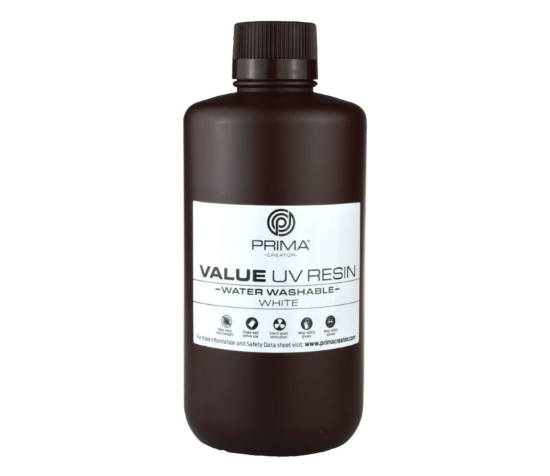 Rășină UV/DLP Prima Creator Value Lavabilă cu Apă - 1000 ml - Alb