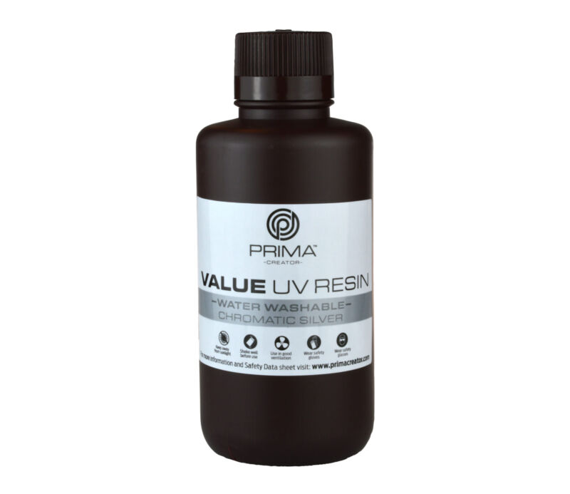 Prima Creator Value Rășină UV/ DLP Spălabilă cu Apă - 500 ml - Argintiu Chromatic