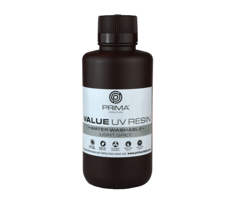 Prima Creator Value Rășină UV/ DLP Spălabilă cu Apă - 500 ml - Gri Deschis