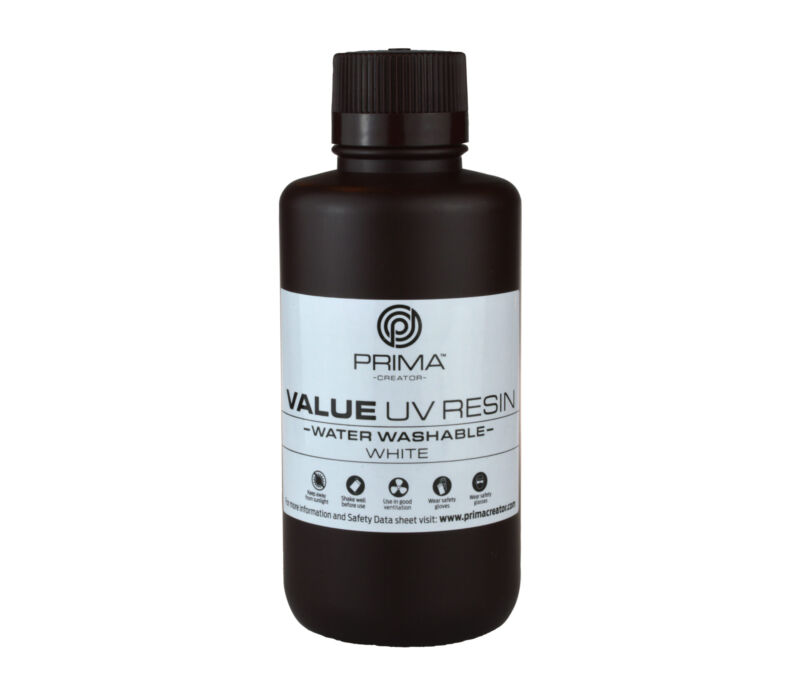 Rășină UV/DLP Prima Creator Value Washable - 500 ml - Alb