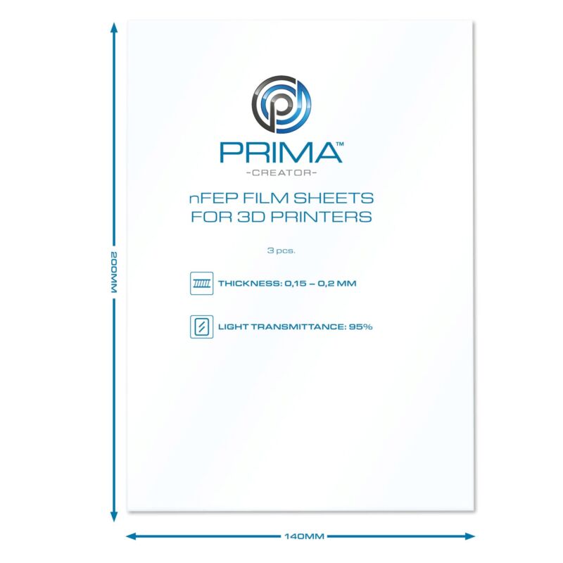 PrimaCreator nFEP Film Sheets pentru imprimante 3D - 140 x 200 mm - pachet de 3 - 200mm - 85g - imagine 4