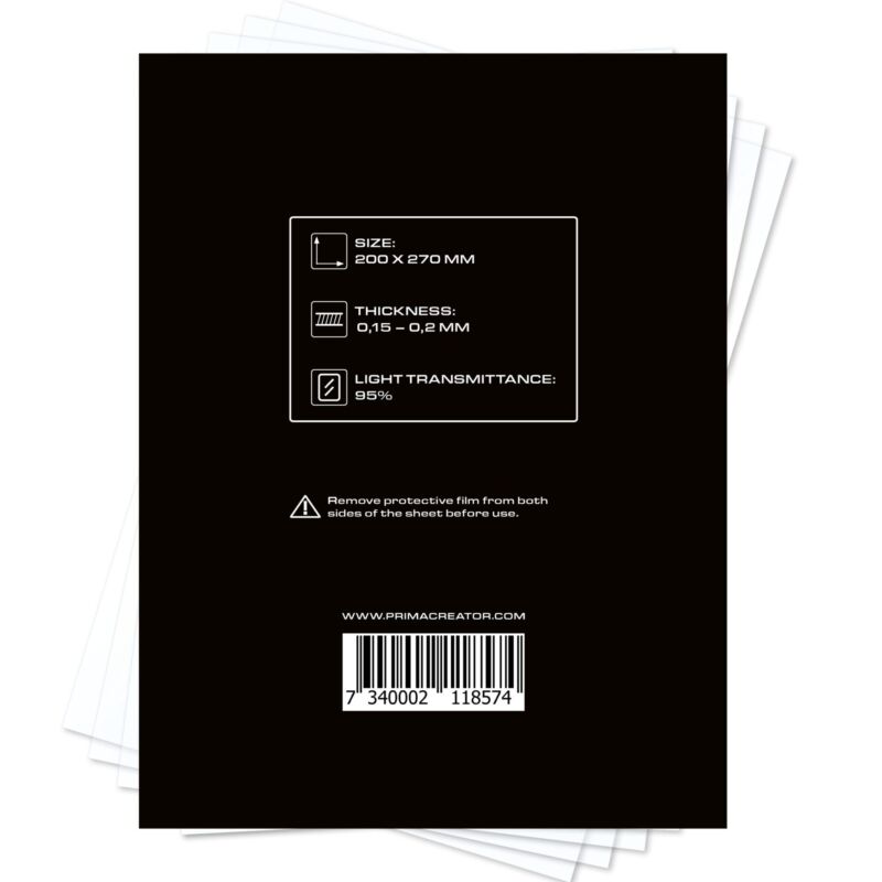 PrimaCreator nFEP Film Sheets pentru imprimante 3D - 200 x 270 mm - pachet de 2 - imagine 3