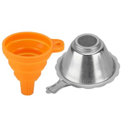 Funnel de Rășină Siliconică Pliabilă cu Filtru Reutilizabil