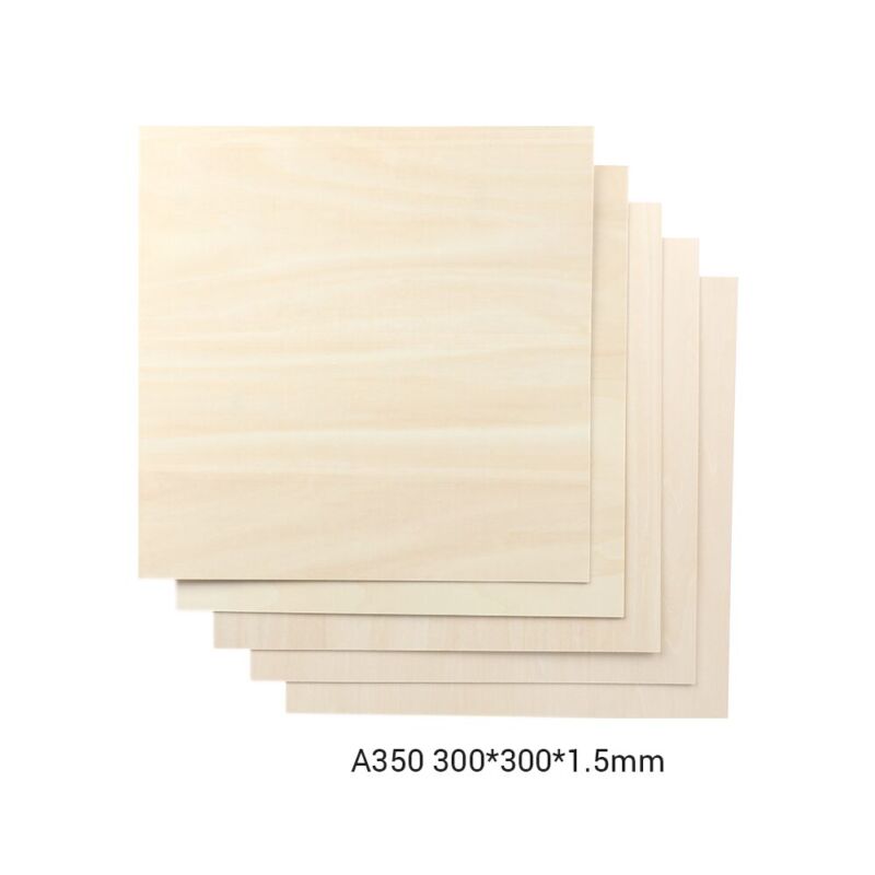 Foaie de lemn de basswood Snapmaker - A350 / 300x300x1,5mm / pachet de 5 bucăți
