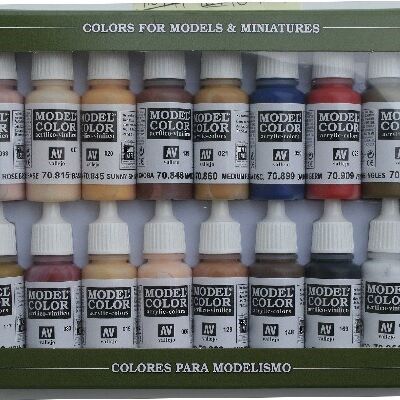 Set de Culori Acrilice Vallejo pentru Modele - Nuante pentru Față/Piele (16)