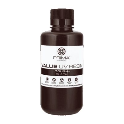 Prima Creator Value Tough UV Rășină (ABS Like) - 500 ml - Negru, Flexibilă și Rezistentă - Negru