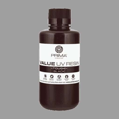Prima Creator Value Tough UV Rășină (ABS Like) - 500 ml - Negru, Flexibilă și Rezistentă - Negru