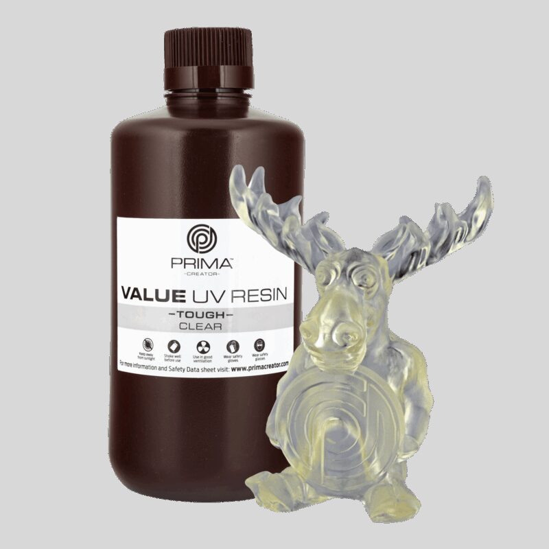 Prima Creator Value Tough UV Rășină (ABS Like) - 1000 ml - Transparent, Flexibilă - Transparent - Transparent - 1.2kg - imagine 2