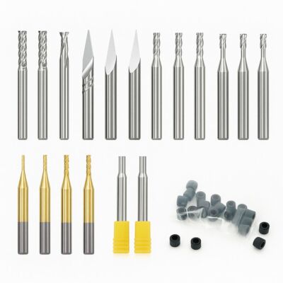 Makera Set Freze CNC Uzuale, Milling Bit Bundle, pentru Carvera