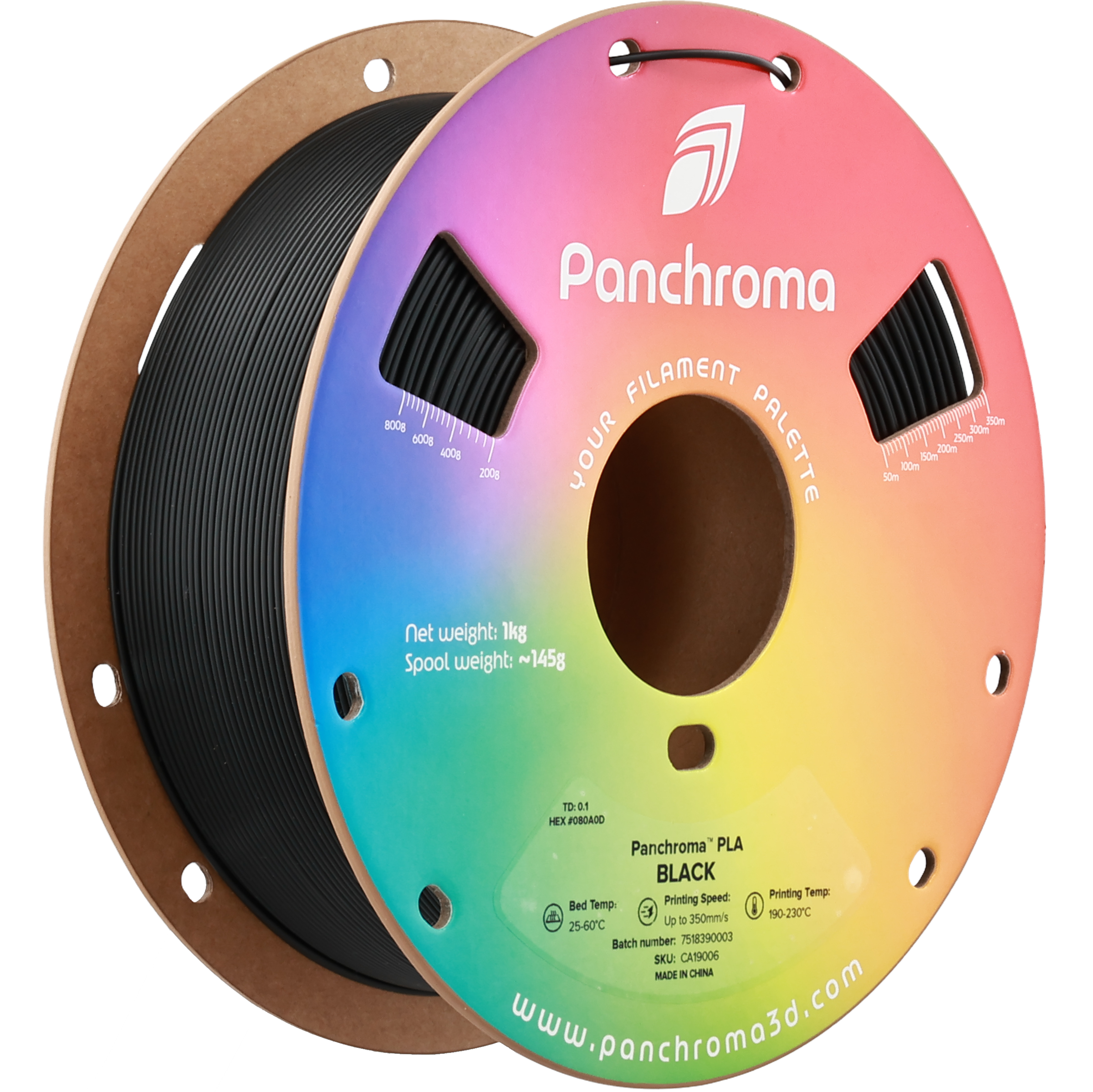 Panchroma PLA - Negru Curcubeu - 1.75mm - 1 kg 3 Panchroma PLA - Negru Curcubeu - 1.75mm - 1 kg