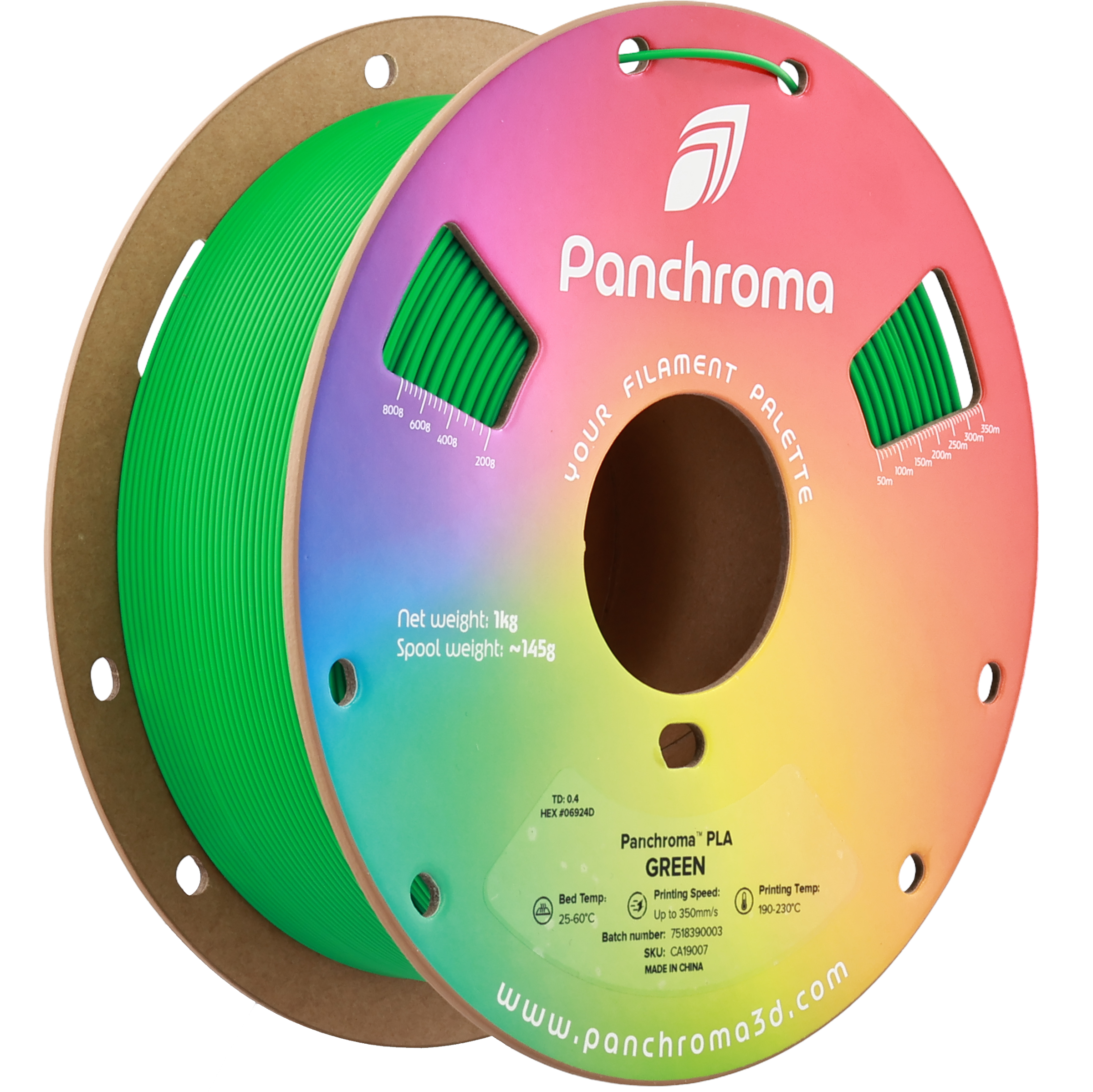 Panchroma PLA - Verde Curcubeu - 1.75mm - 1 kg 3 Panchroma PLA - Verde Curcubeu - 1.75mm - 1 kg