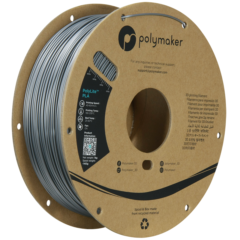 Polymaker PolyLite PLA - Gri Argintiu - 1.75mm - 1 kg 3 Polymaker PolyLite PLA - Gri Argintiu - 1.75mm - 1 kg