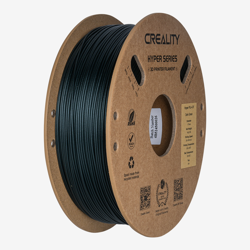 Creality PLA-CF - Negru - 1.75mm - 1 kg 6 Creality PLA-CF - Negru - 1.75mm - 1 kg - imagine 4