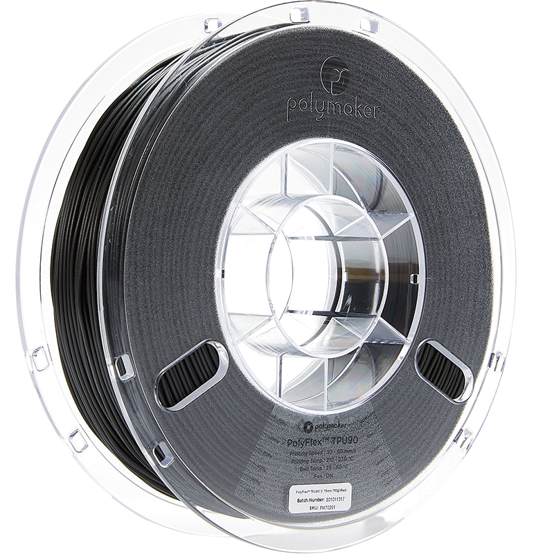 Polymaker PolyFlex TPU - Negru - 1.75mm - 900 g 7 Polymaker PolyFlex TPU - Negru - 1.75mm - 900 g - imagine 5