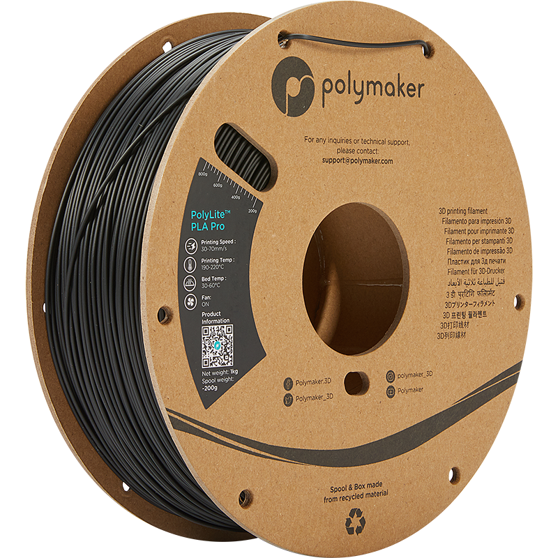 Polymaker PolyLite PLA Pro - Negru - 1.75mm - 1 kg 7 Polymaker PolyLite PLA Pro - Negru - 1.75mm - 1 kg - imagine 5