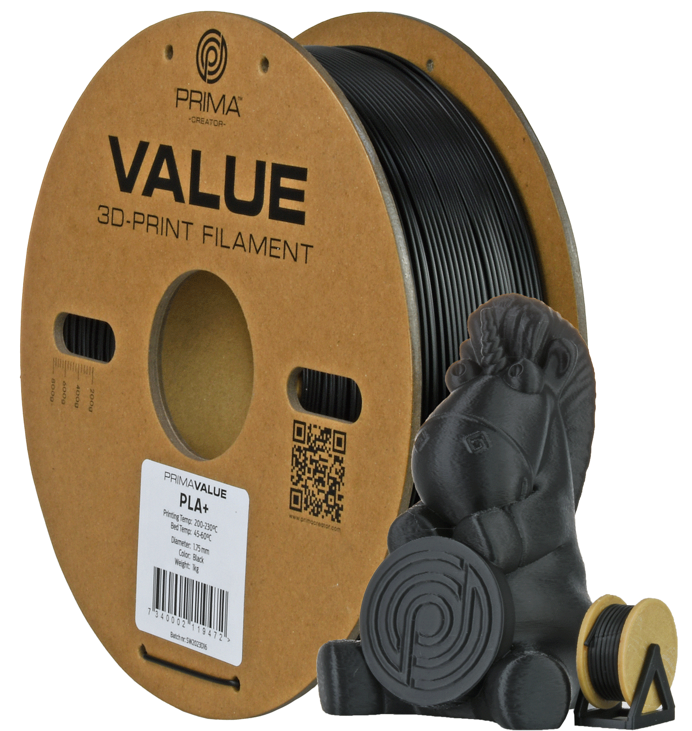 PrimaValue PLA+ - Negru - 1.75mm 7 PrimaValue PLA+ - Negru - 1.75mm - imagine 5