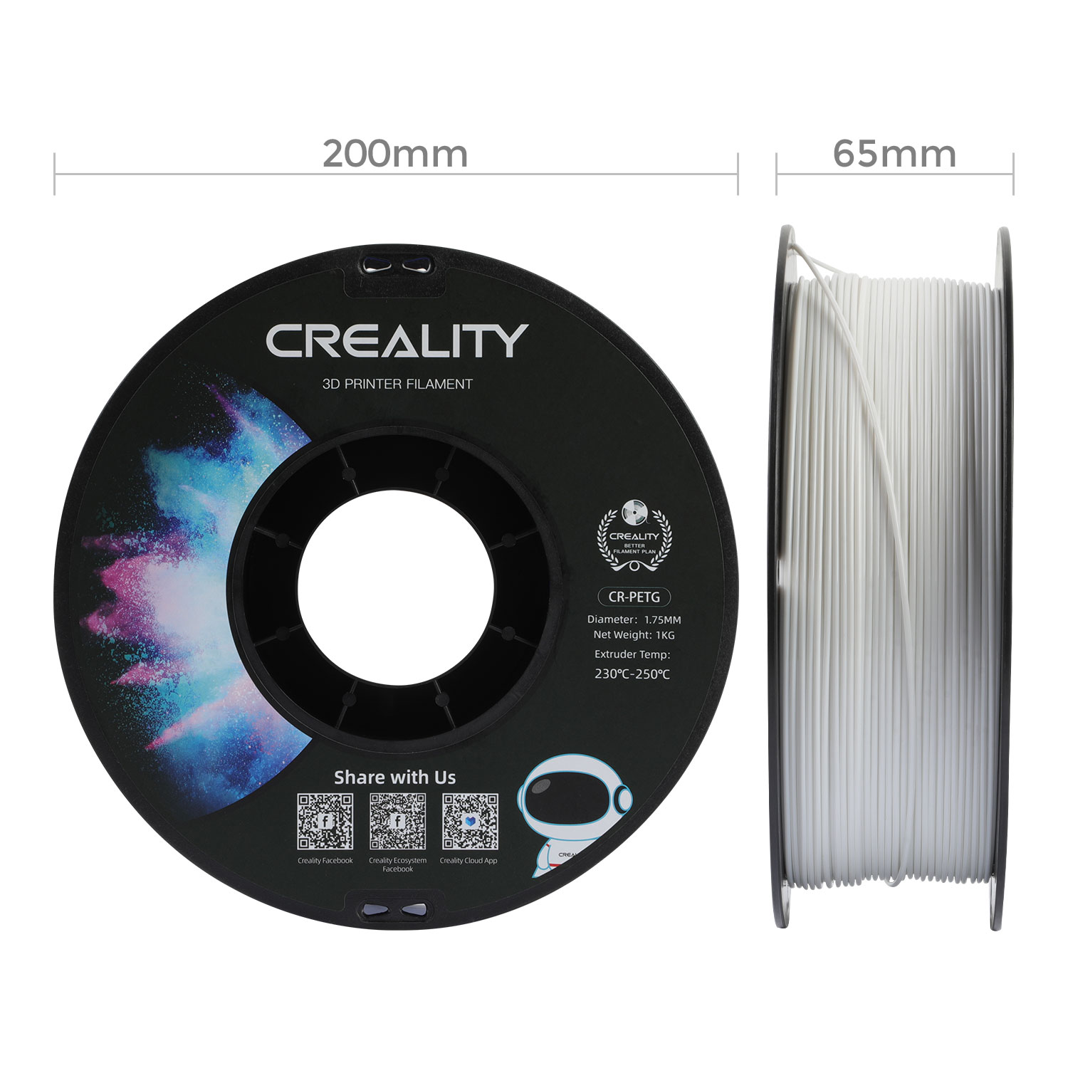 Filament PETG Creality CR-PETG 1.75mm Galben 1kg 67 Creality CR-PETG - 1,75mm - 1kg