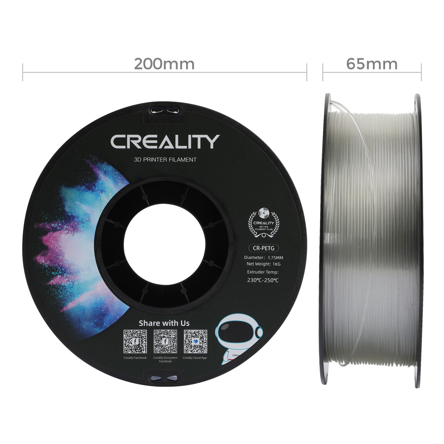Filament PETG Creality CR-PETG 1.75mm Galben 1kg 42 Creality CR-PETG - 1,75mm - 1kg
