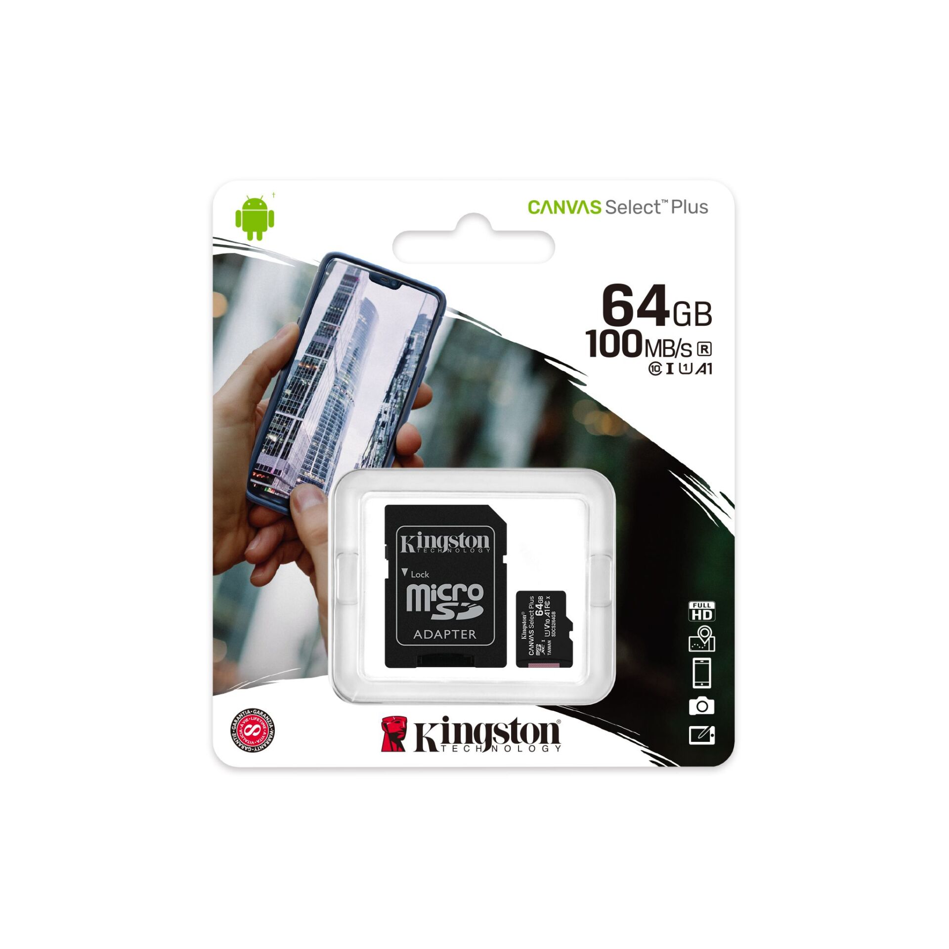Card microSD Kingston Canvas Select Plus 64GB Class 10 UHS-I 5 Kingston Canvas Select Plus microSD - 64 GB