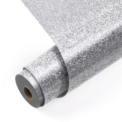 Vinil Textil Glitter Negru LOKLiK - Transfer Termic pentru Tricouri 53 LOKLiK Heat Transfer Vinyl Glitter