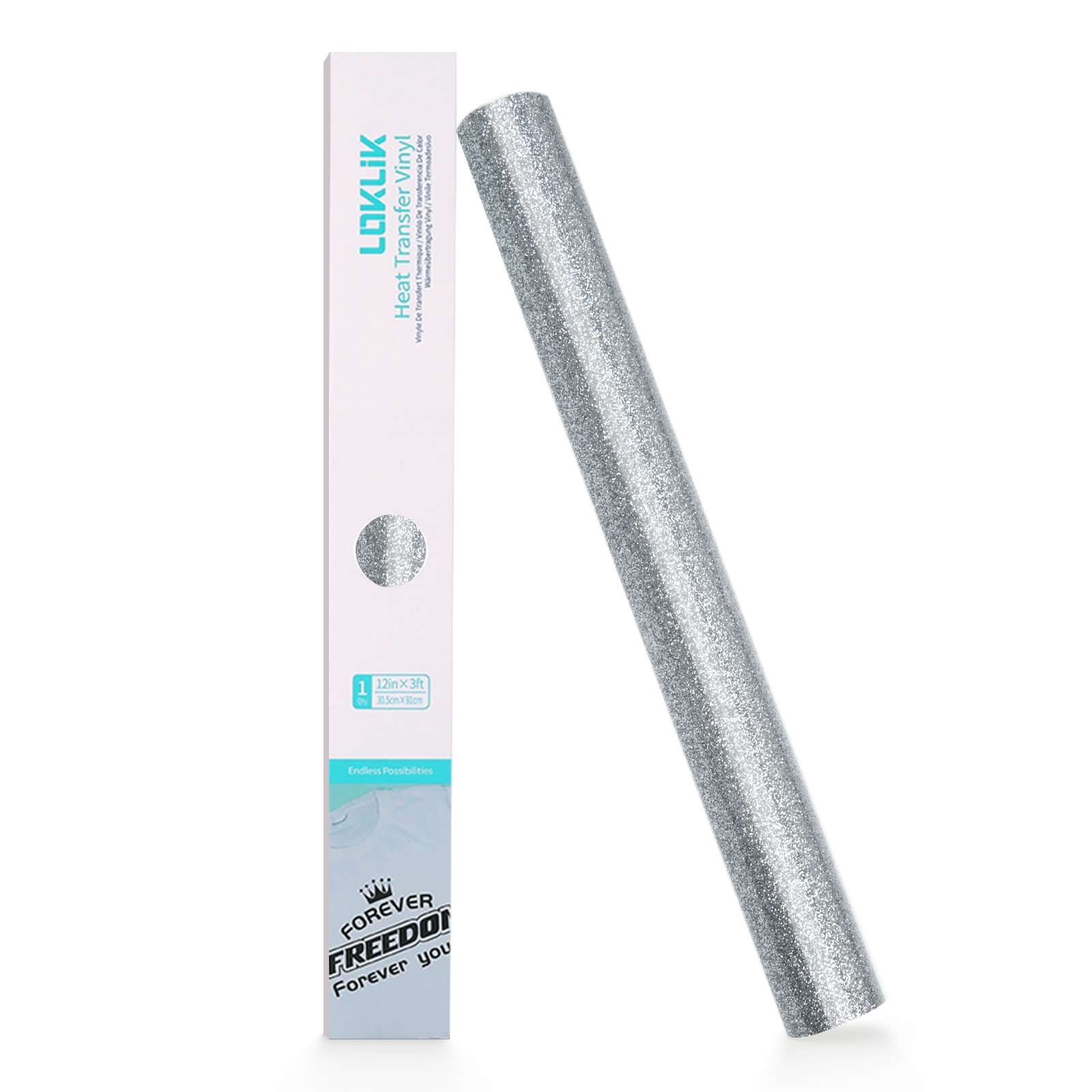 Vinil Textil Glitter Negru LOKLiK - Transfer Termic pentru Tricouri 22 LOKLiK Heat Transfer Vinyl Glitter