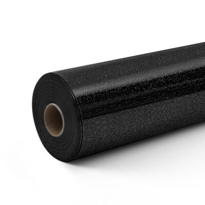 Vinil Textil Glitter Negru LOKLiK - Transfer Termic pentru Tricouri 38 LOKLiK Heat Transfer Vinyl Glitter