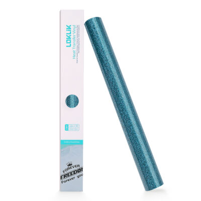 Vinil Textil Glitter Negru LOKLiK - Transfer Termic pentru Tricouri 63 LOKLiK Heat Transfer Vinyl Glitter